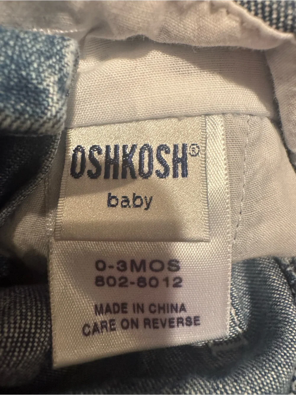 Vintage OshKosh B'Gosh Denim Overalls 0-3M EUC Made in USA Vestbak